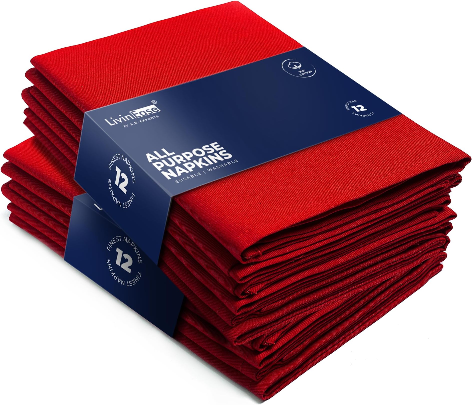 iSure Dinner Cloth Napkins,Table Napkins(Pack of 4) (Red) Amazon.co