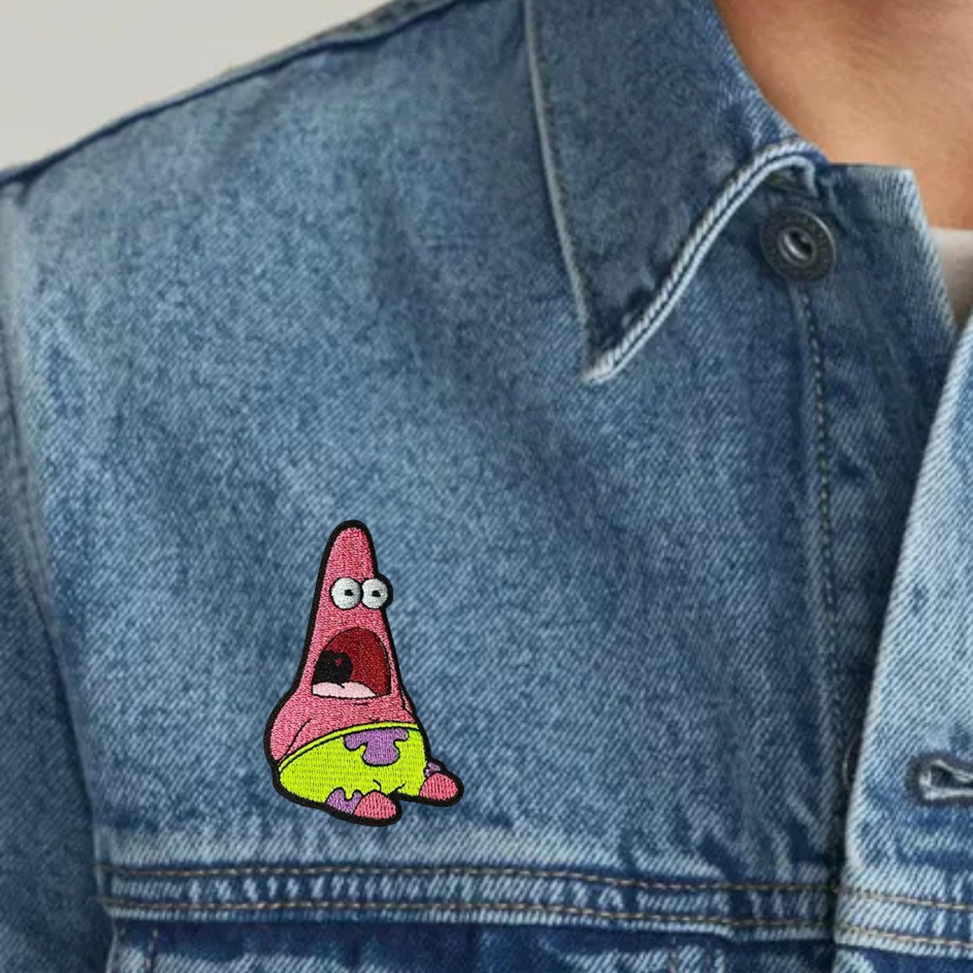 Snapklik.com : Shocked Patrick Iron On Patch, image size:2000x2000