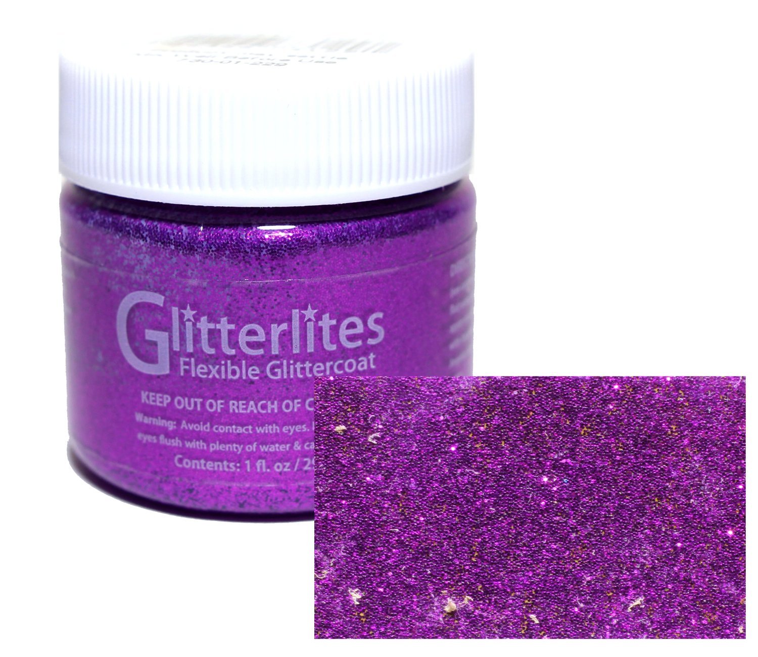 Angelus Glitterlites Flexible Glittercoat 29.6ml Bottle - Princess Purple