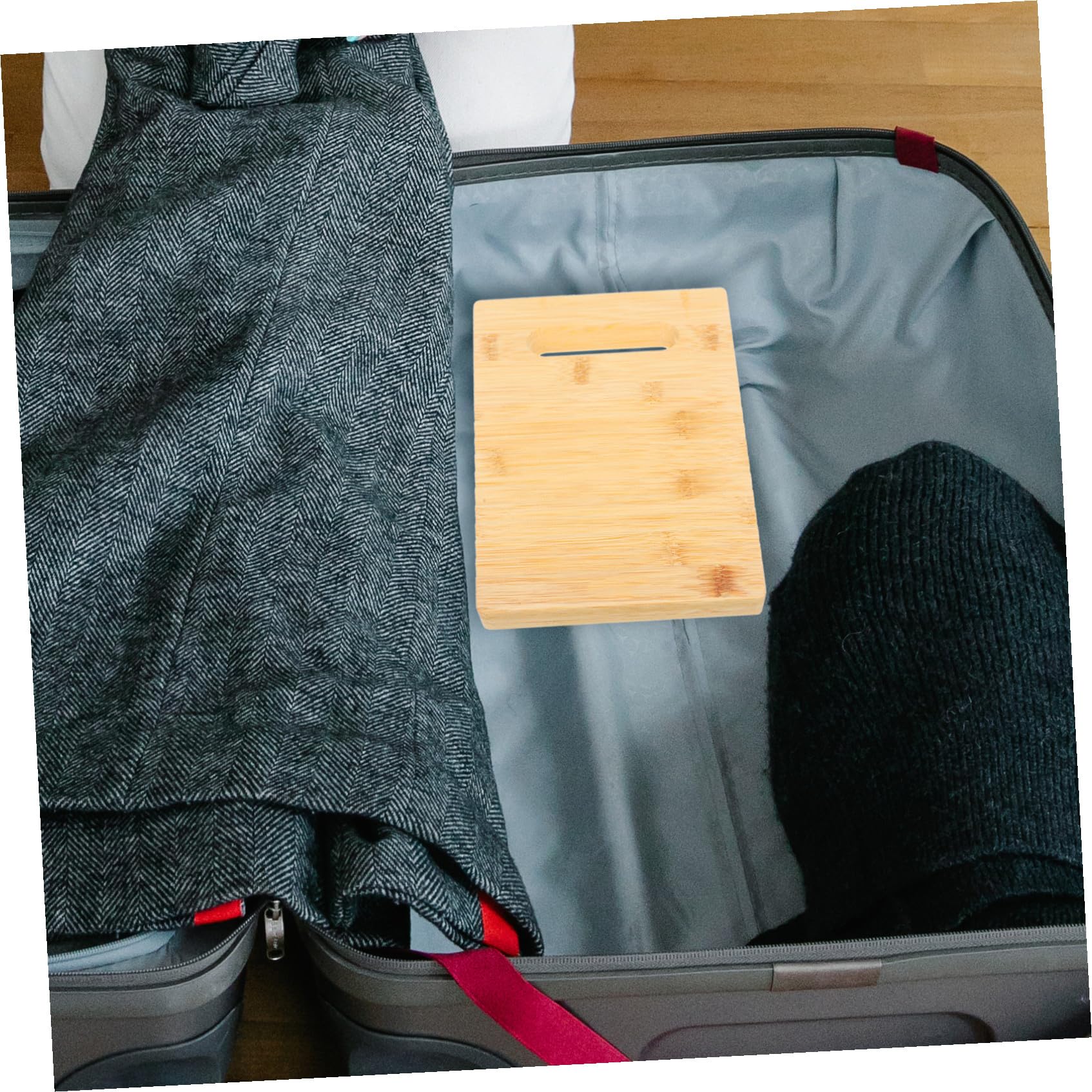 Tragbares Kleiderwaschbrett aus Bambus, Kleines Kleiner Waschbrett