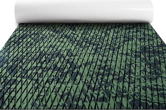 FOCEAN Boat Flooring EVA Foam Boat Decking Camo Marine Flooring Self-Adhesive Boat Mat Boat Carpet for Motorboat RV Yacht Kayak Surfboard, 47.2''x 15.7'', Olive Camo