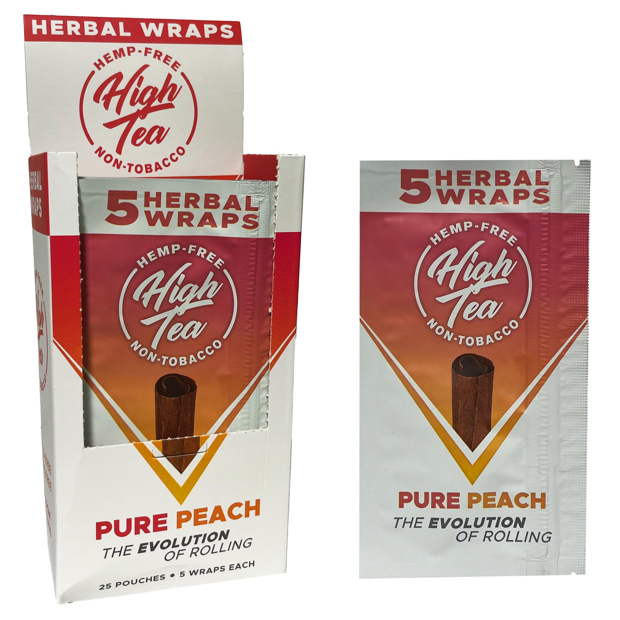 self rolled tobacco High Tea Non All Natural Herbal Smoking Wraps - Pure Peach The Art of Rolling Your