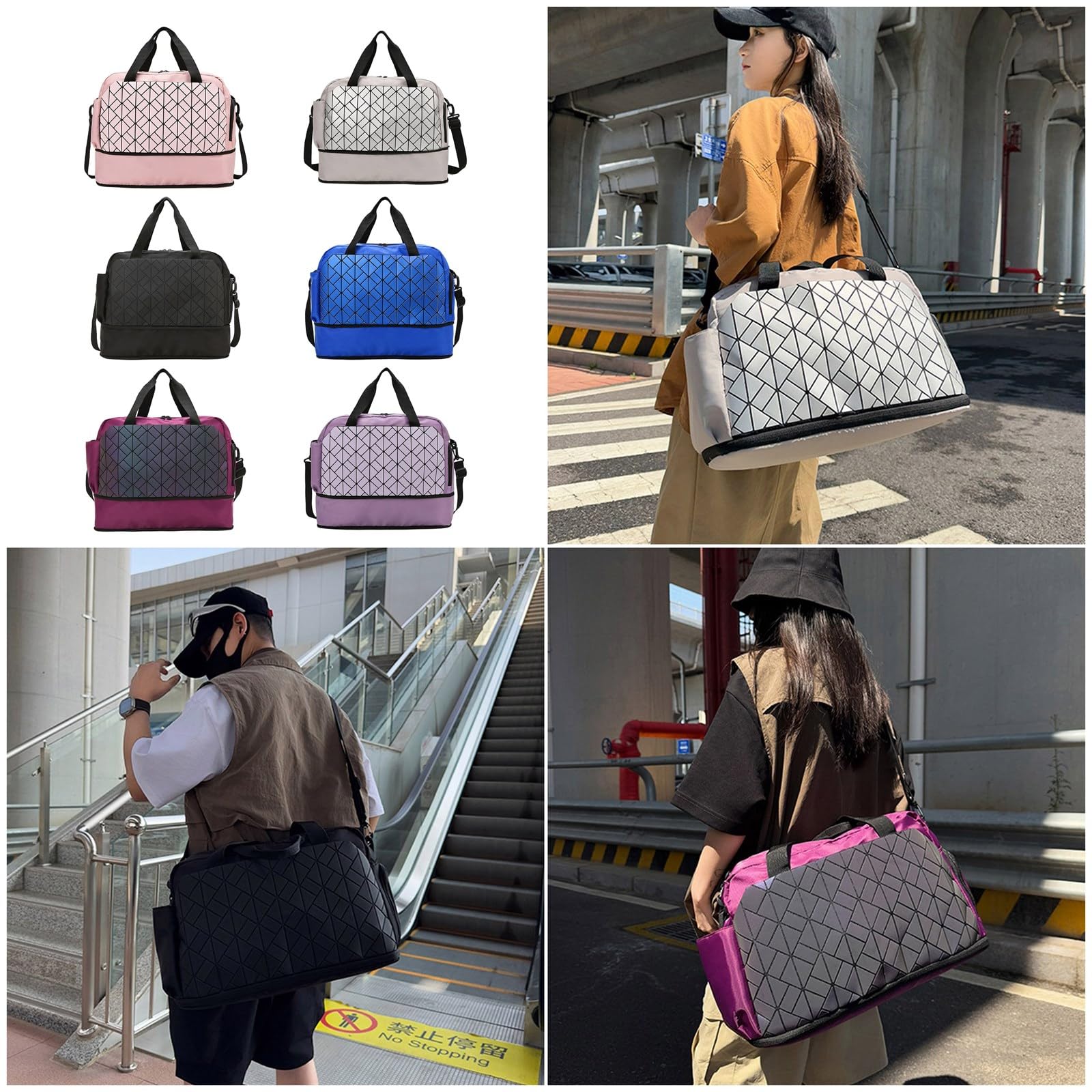 Sacca Da Palestra Sportiva Da Viaggio Pieghevole Duffle On Weekers Borse Per Donne Ragazze Impermeabili Durante La Notte Per Yogas Sports Gym Bag Della Palestra