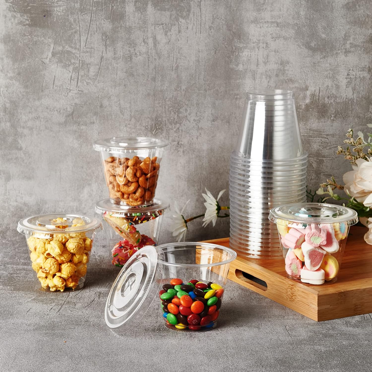 200 PACK 9 oz Clear Plastic Cups with Flat Lids - Image 7