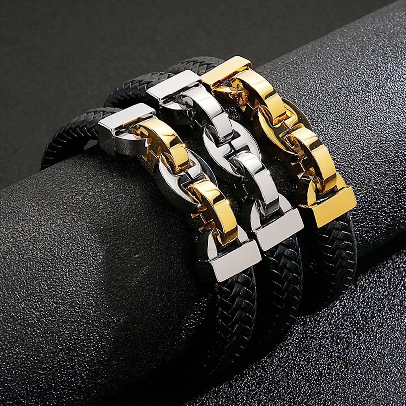 Herren Armband Metall, Armband Edelstahl Korbgeflecht Flechten Geburtstag Schmuck Geschenk für Herren