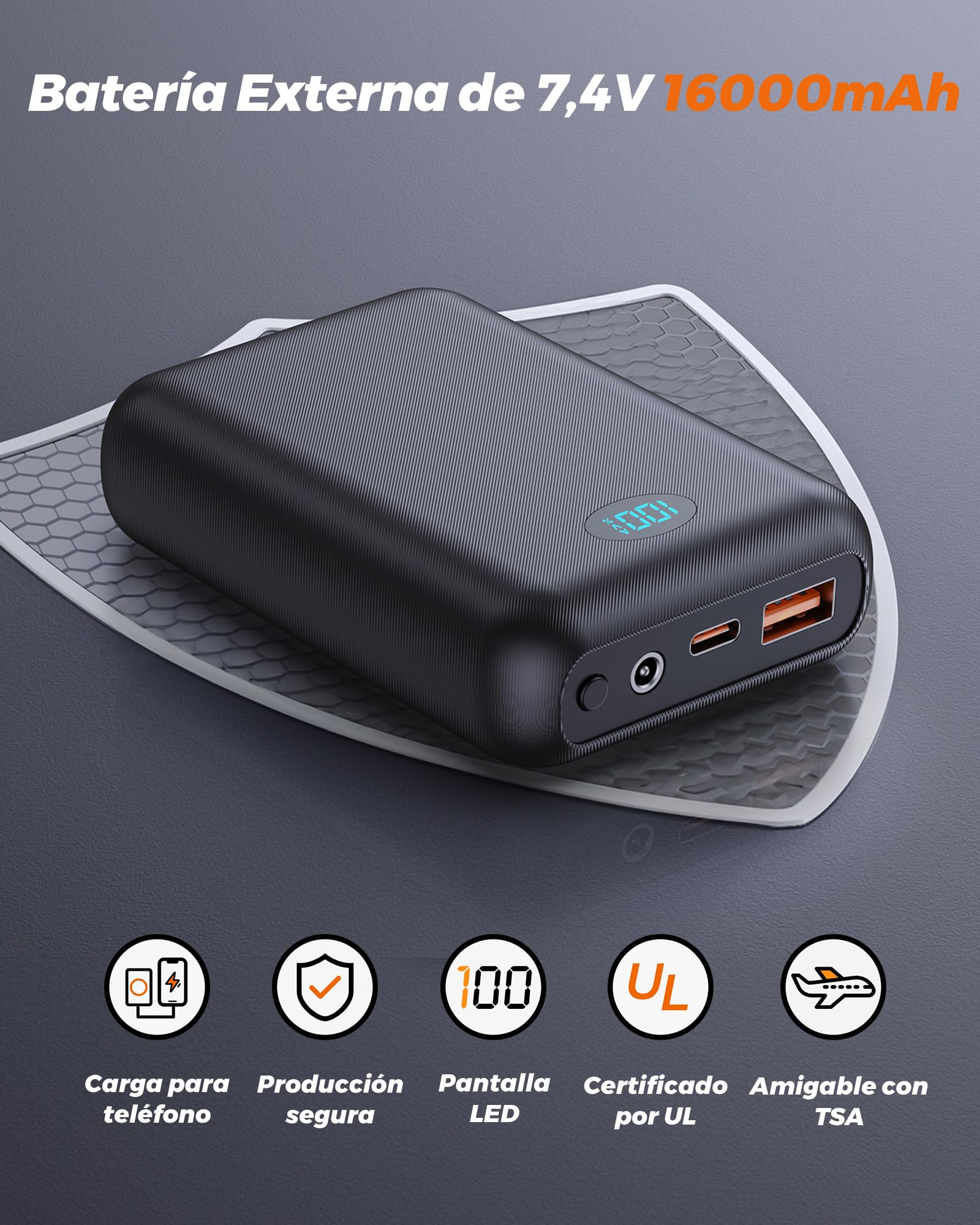 Chaleco Calefactable Hombre con Bateria de 16000mAh - Chaleco Calefactable con 9 Zonas de Calefacción y 3 Temperaturas Ajustables, Chaleco Calefactable para Actividades al Aire Libre