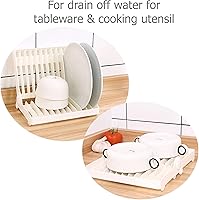 Vista 6 de EIKS Estante de secado plegable para frutas y verduras, vajilla y organizador de fregadero de cocina