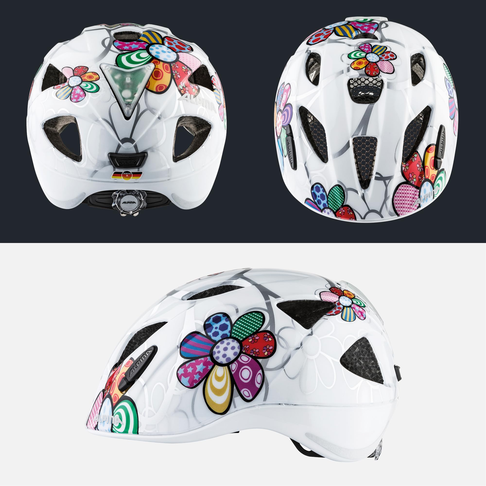ALPINA XIMO FLASH - Beleuchteter, Reflektierender, Leichter & Anpassbarer LED Fahrradhelm Für Kinder