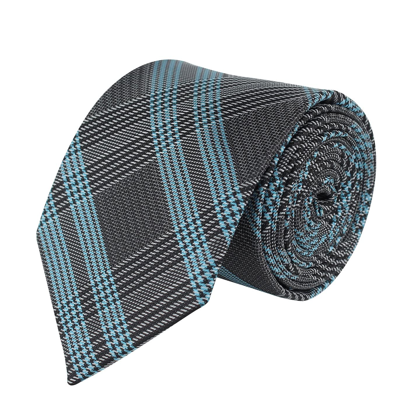 peluche Kovove Elegant Grey Checkered Neck Tie For Men-picture-13
