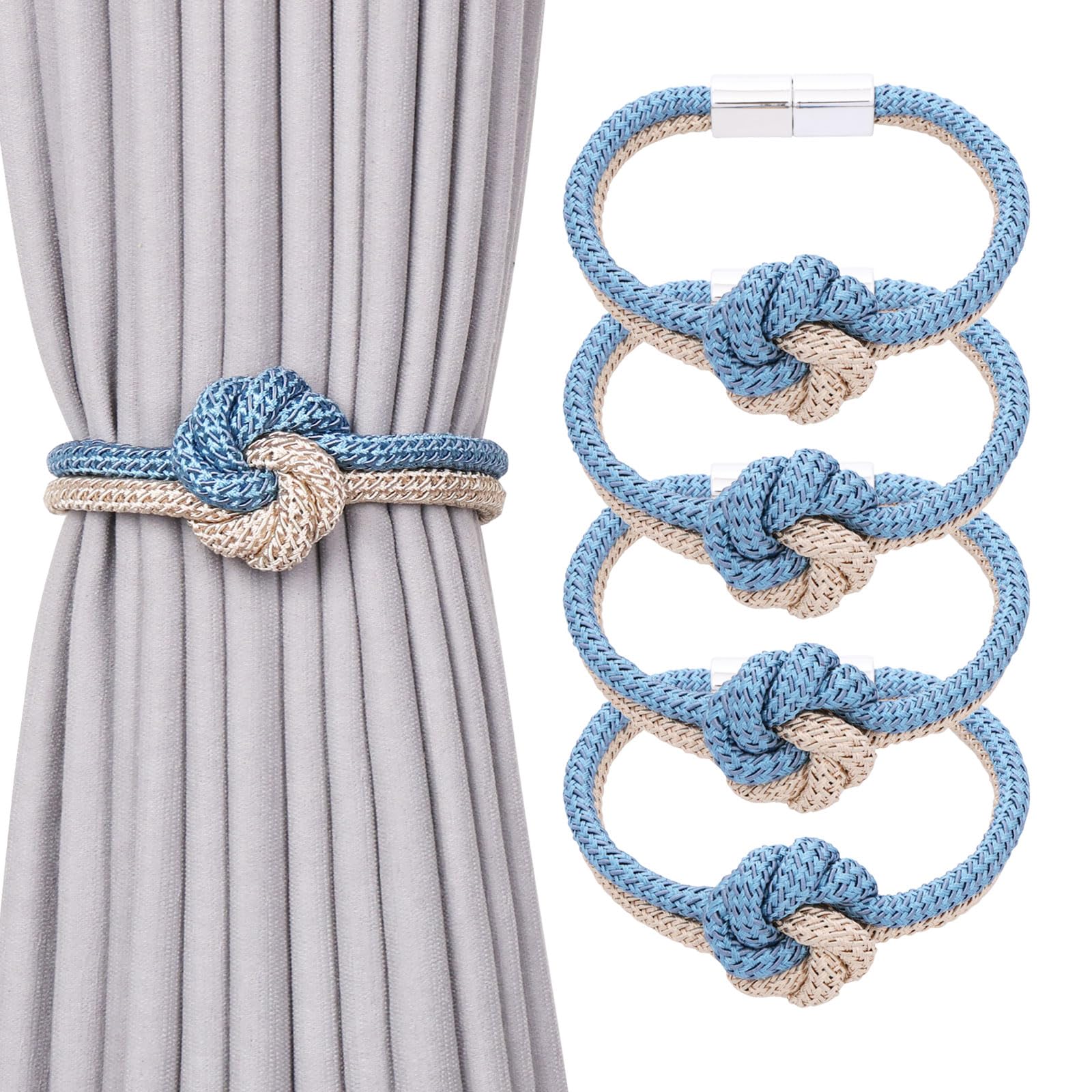 Pretty Jolly Flower‑Knot Curtain Tiebacks, Hand‑Woven Rope