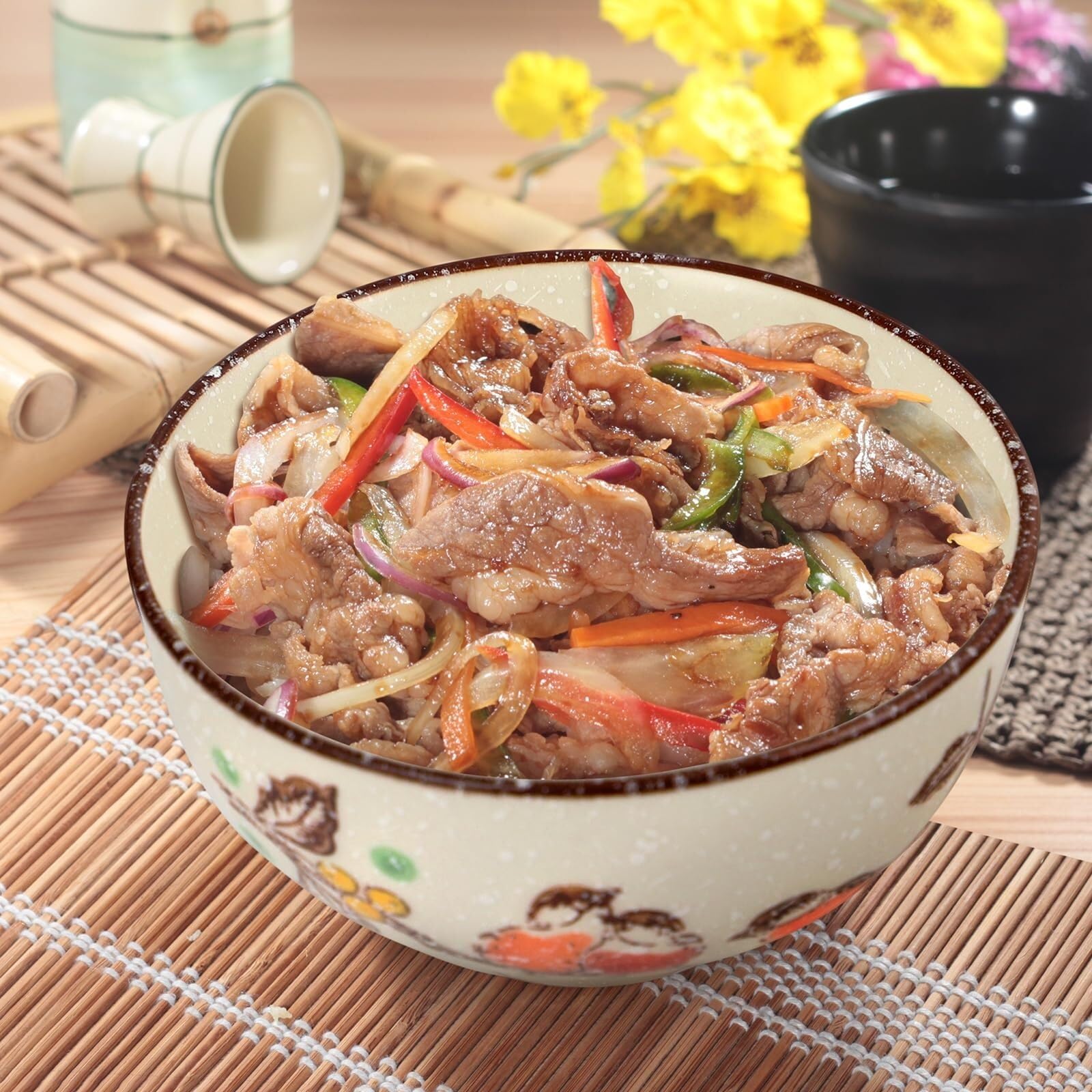 Juego de 2 cuencos de arroz japoneses, cuencos de cerámica florales pintados a mano para cereales, sopa, postre, aperitivos, ideal para regalos y ocasiones