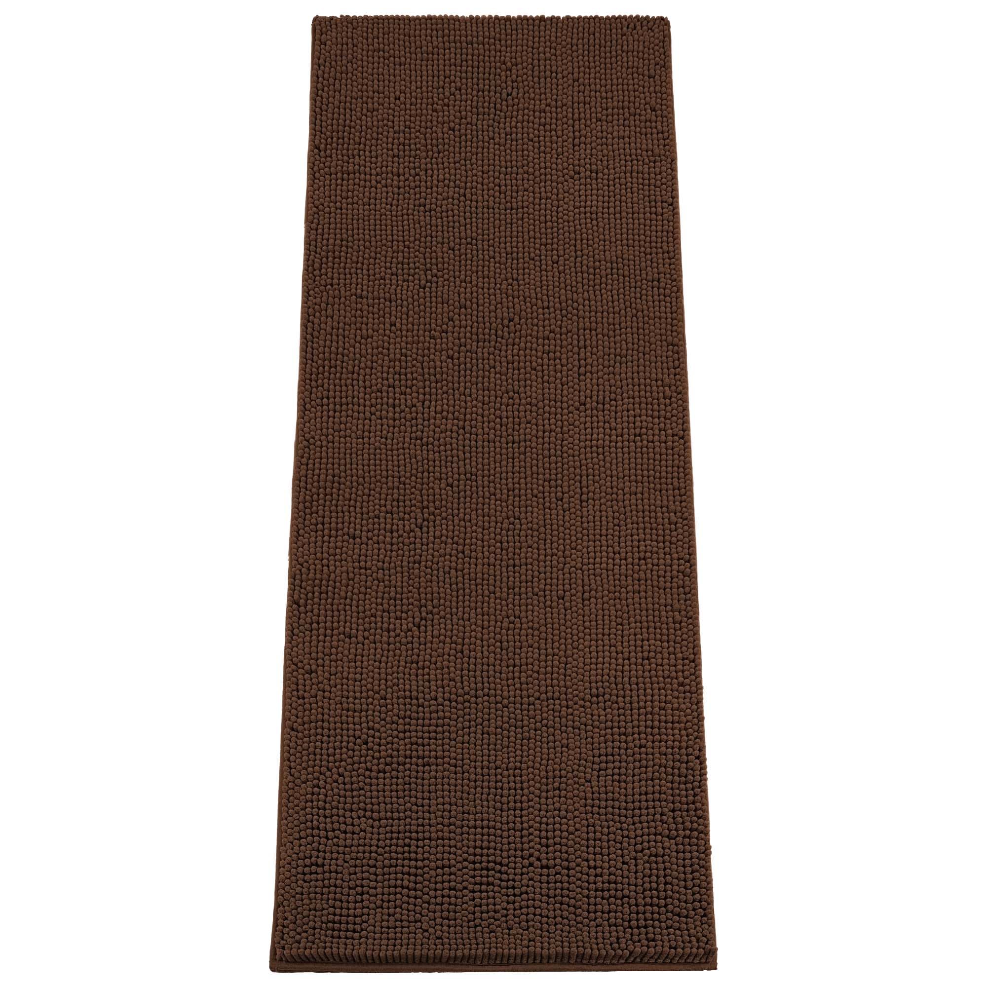 Absorbent Dog Door Mat for Muddy Paws, 60" x 24" Chenille Indoor Mats for Entryway, Trap Dirt Front Door Mat Indoor Entrance Washable Non Slip Soft, Brown