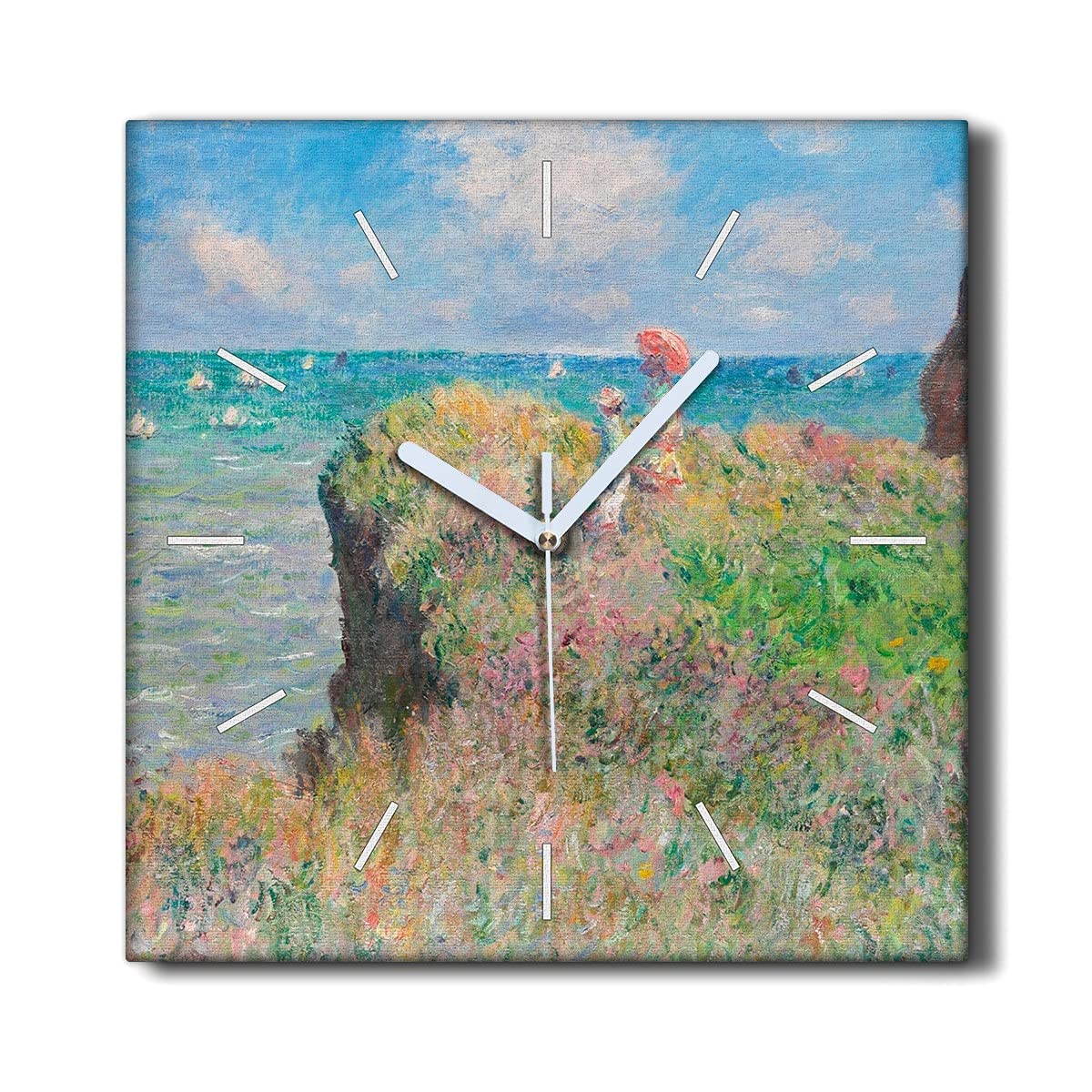 Horloge murale 30x30cm toile Monet décoration murale salon