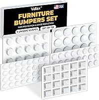 Vellax 118 Clear Cabinet Bumpers - Self-Adhesive Silicone Pads in 5 Shapes for Doors, Drawers, Noise Reduction & Surface Protection