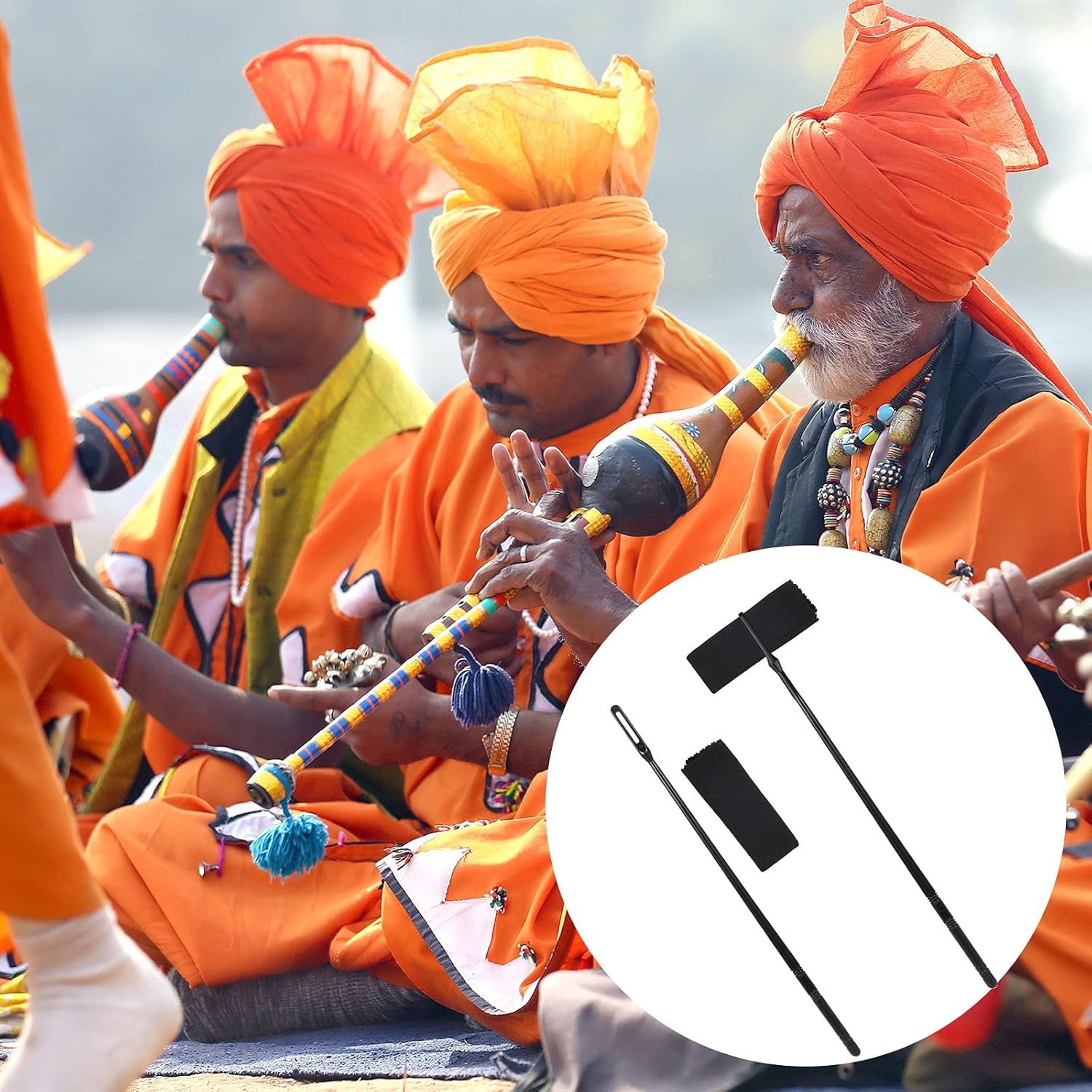 AIEX Flute Cleaning Kit Flute Cleaning Rod Flute Cleaning Swabs Flute Cleaning Cloth for Flute Cleaning Polishing (Black) : Musical Instruments