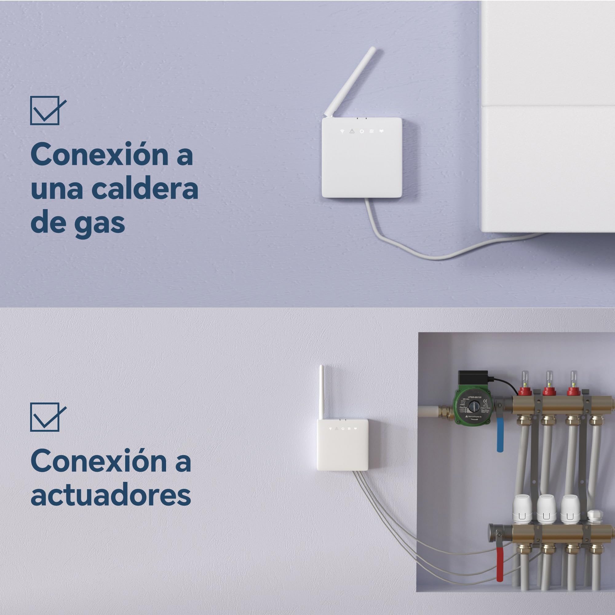 Termostato WiFi Caldera de Gas, Digital Inteligente Programable Semanal a Pilas - Compatible con Alexa, Google Assistant y Tuya Control