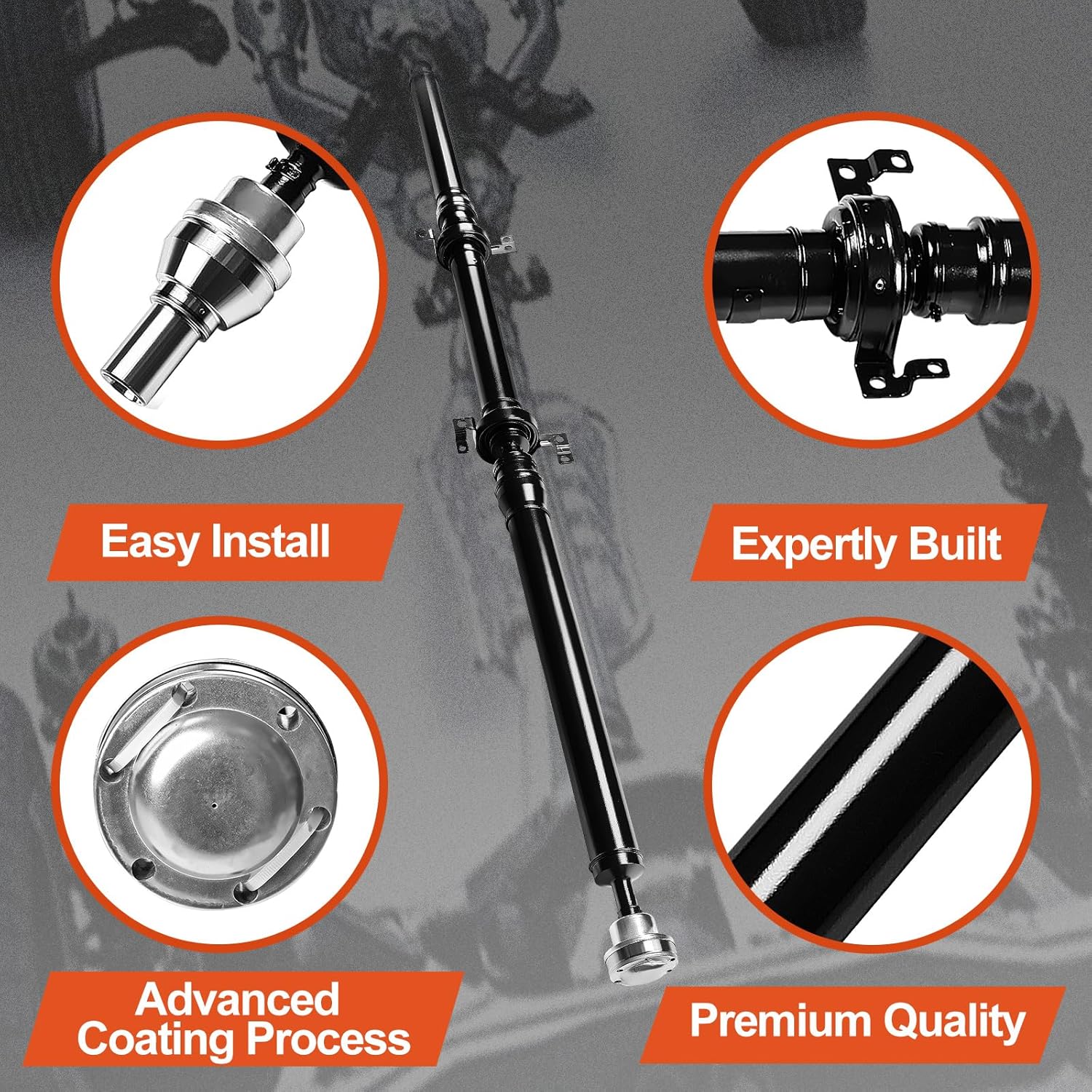 Rear Complete Drive Shaft Prop Shaft Driveshaft Assembly [4WD/AWD] Compatible with Jeep KL Series Cherokee 2014-2021 2.0L 2.4L 3.2L, Replace OE 52123612AF, 52123612AB