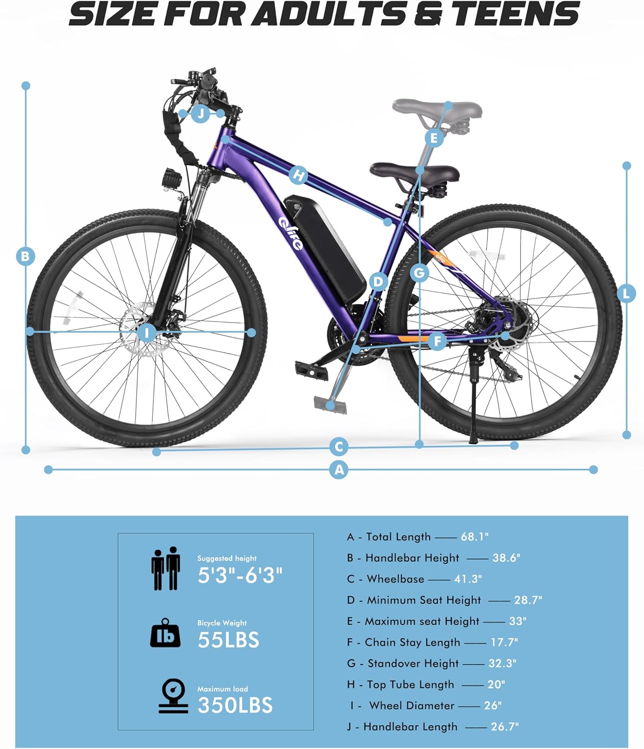 Electric Bike Mountain Bike Weight Chart Racer Electric Bike For