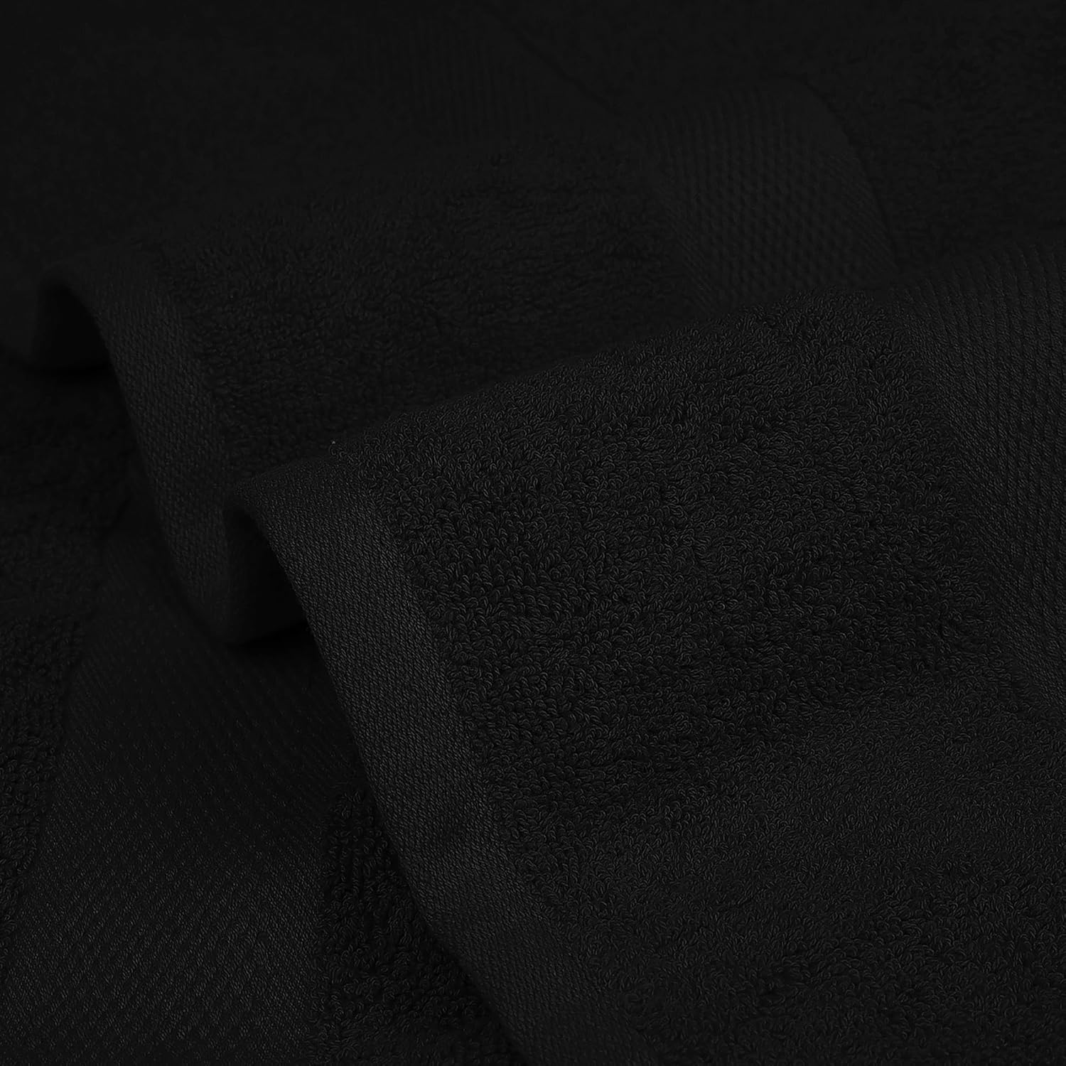 Luxury Bath Towels - 4 Pack Ultra Soft and Absorbent Cotton Bath Towels for Bathroom, Spa, and Hotel Use - Quick-Dry and Durable Set 27x54'' (Black)