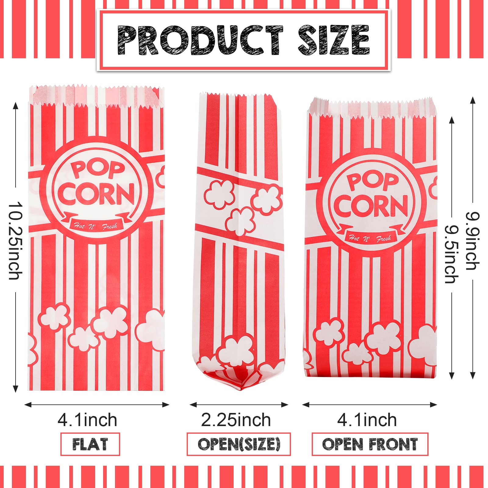 800 Stück Papier-Popcorn-Tüten, 28 ml, Popcorn-Maschinen-Zubehör, Einzelportionen, Großpackung für Bars, Filmabende, Konzessionen, Party, Pop-Mais-Zubehör