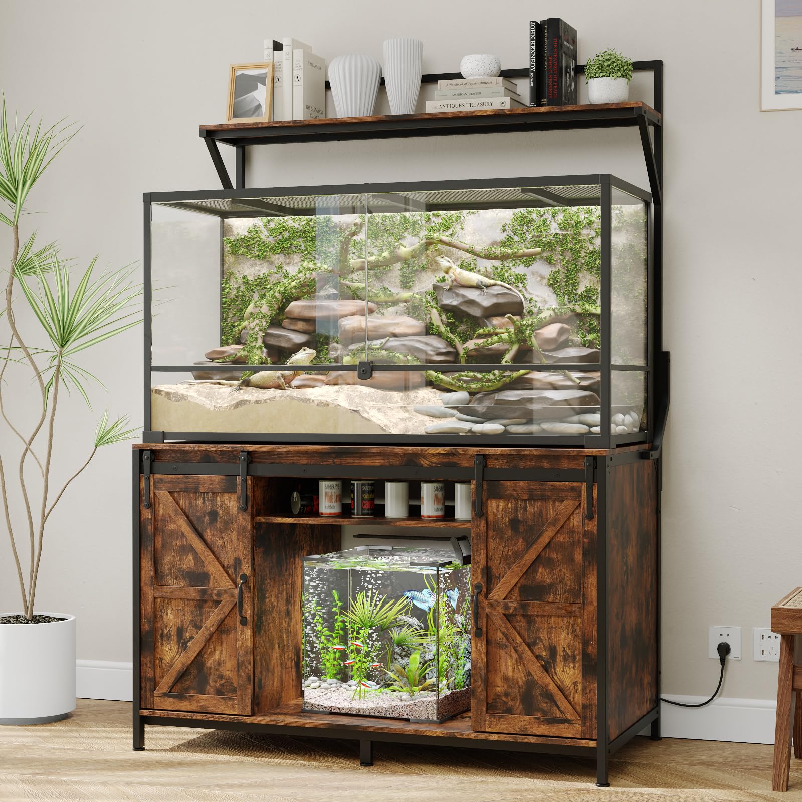 VOWNER Farmhouse Reptile Tank Stand
