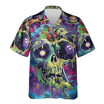 Amazon.com: Abstract Skull Hawaiian Shirt for Men - Melting