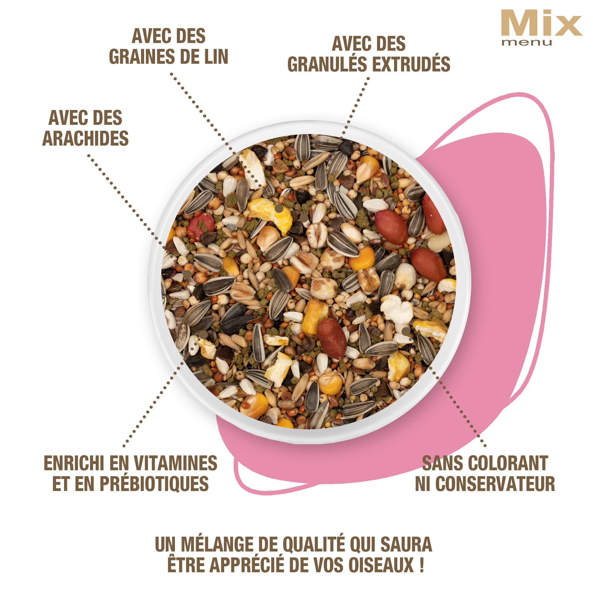 Riga - Menu Mix Grandes Perruches Et Perroquets - Nourriture pour Oiseaux - 20 Ingrédients - Arachides - Oligo-Eléments - Digestion, Croissance, Brillance Plumage - 0% Colorant/Conservateurs - 1,75kg - 4