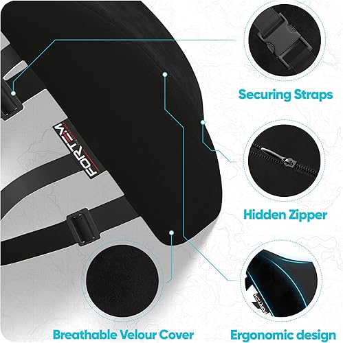 Miniatura 4 de FORTEM Silla de oficina con soporte lumbar, almohada de apoyo lumbar para automóvil, respaldo de silla de oficina, almohada lumbar para silla de