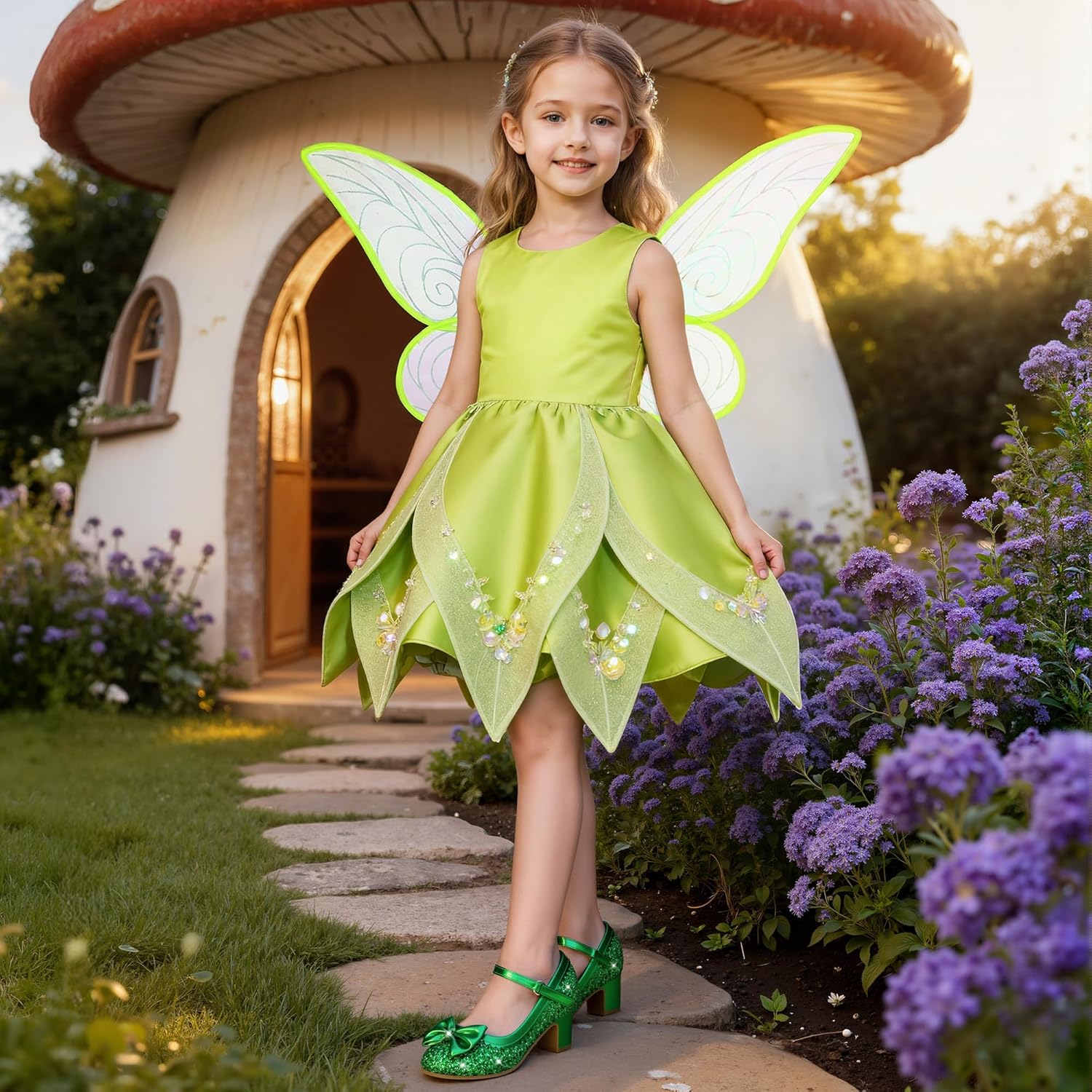 Princess Shoes High Heel Toddler Girls Dress Shoes Cute Bowknot Sparkle Mary Jane Flower Girls Wedding Birthday Party Prom for Little Big Kids - Image 3