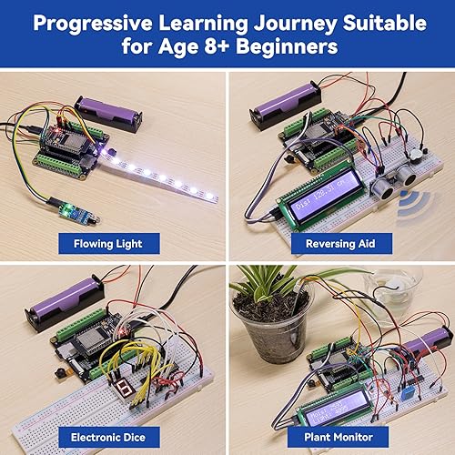 Miniatura 4 de SunFounder ESP32 Ultimate Starter Kit (compatible con Arduino) ESP32CAM, compatible con RoHS, Python C Scratch, cursos de video, IoT para ingenieros