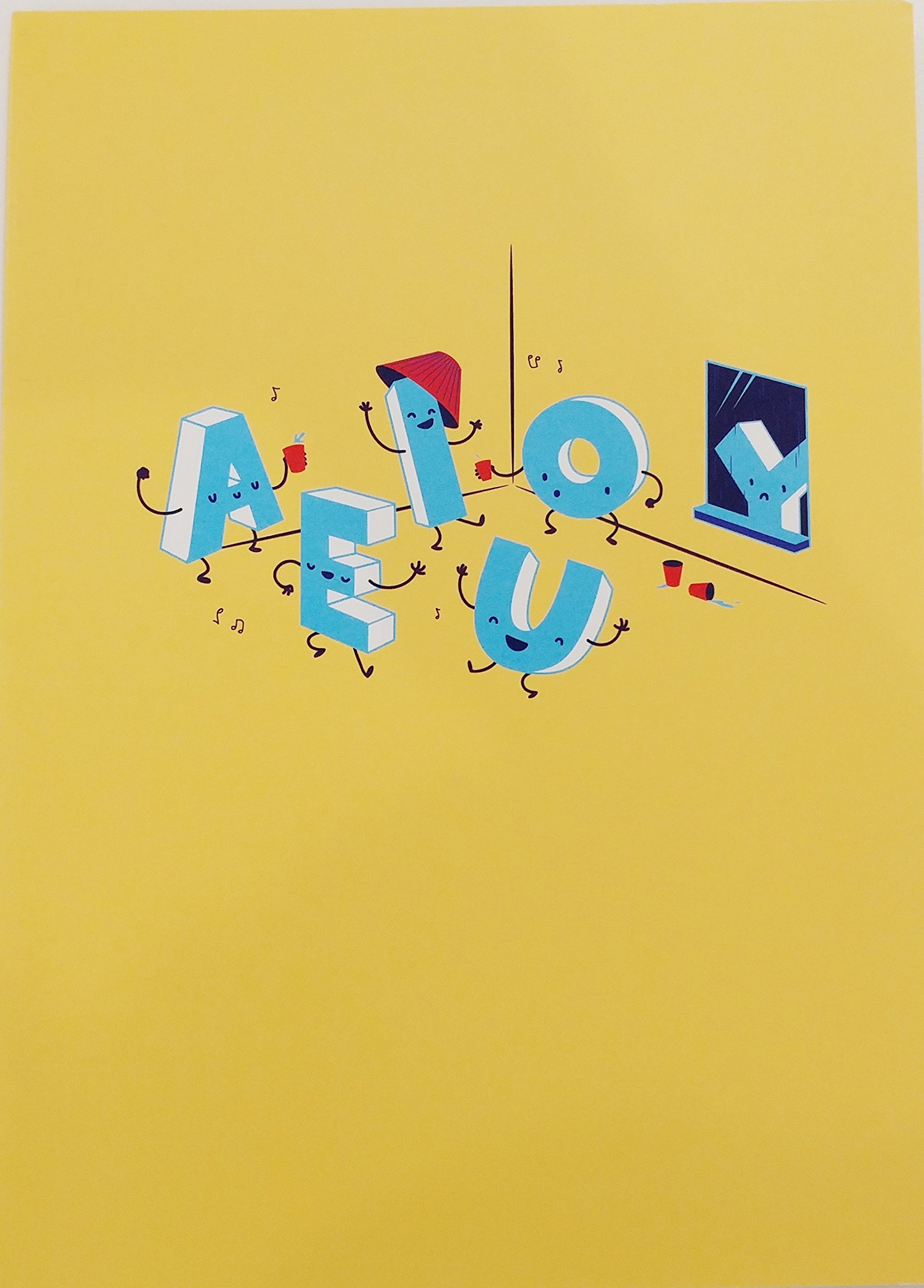 -"AEIOU Vowels Except Y" Funny/Humor Happy Birthday Greeting Card"Hpp Brthd"