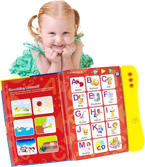Boxiki kids ABC Sound Book For Children / English Letters & Words Learning Book, Fun Educational Toy Learning Activities for Letters, Words, Numbers, Shapes, Colors and Animals for Toddlers
