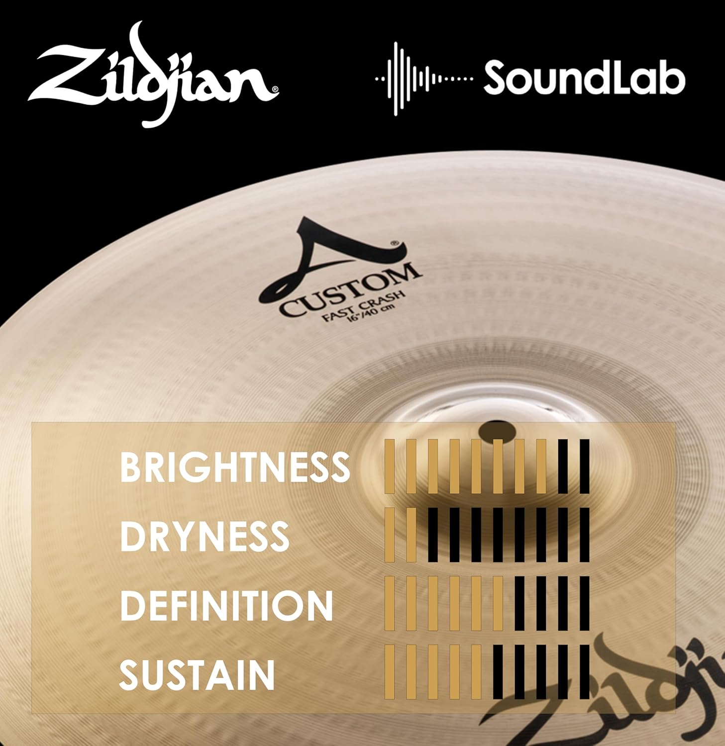 Avedis Zildjian Company A Custom Fast Crash Cymbal - 16 Inches Extra-Thin