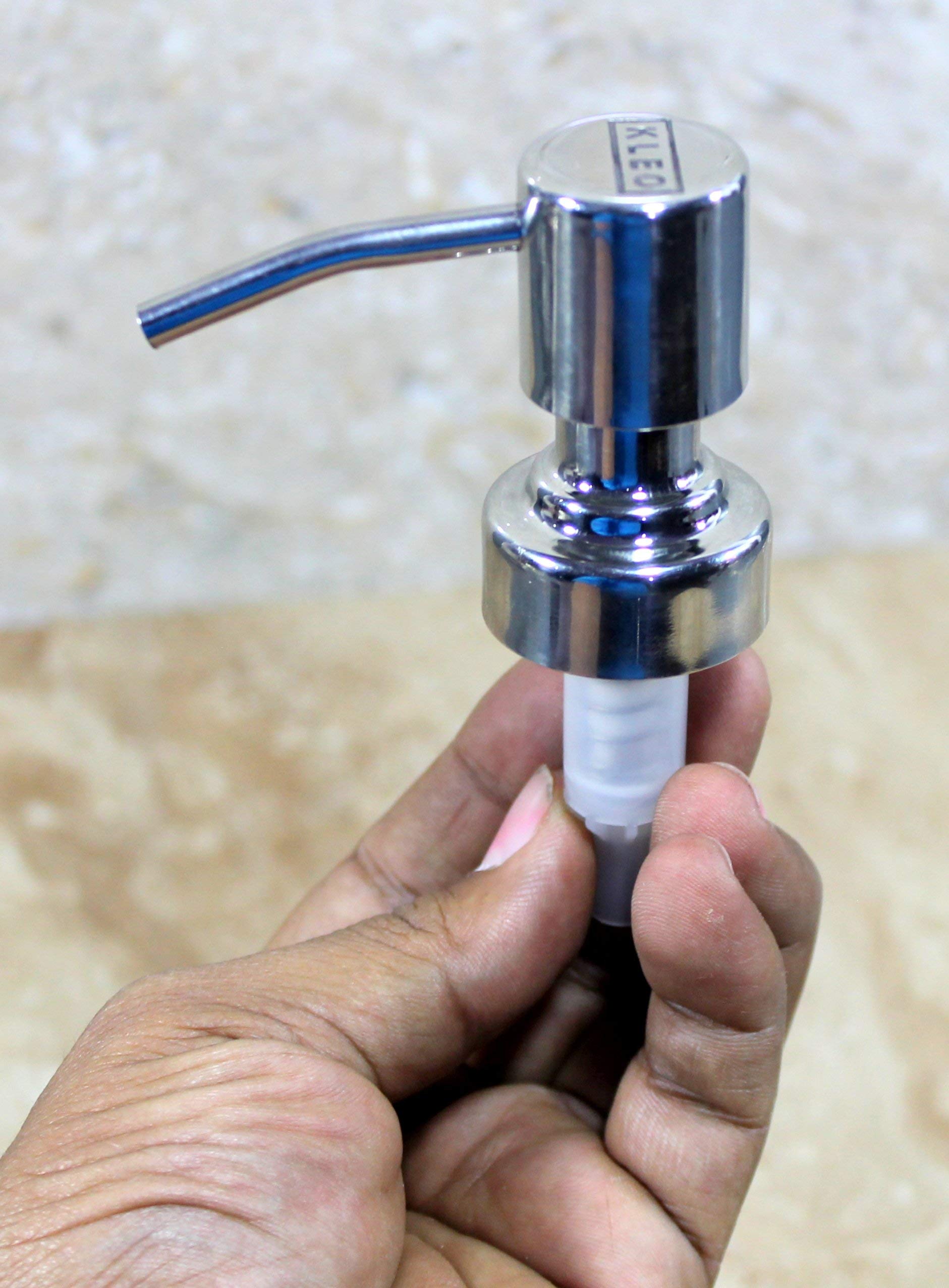 KLEO Stainless Steel Liquid Soap Dispenser Replacement Pump | Soap Pump | Lotion Pump - Pack of 2 4