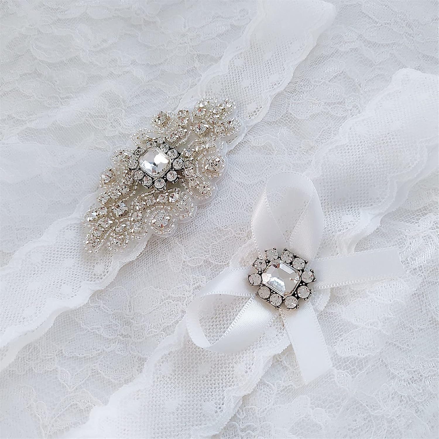 Bridal Garter Wedding Flower Lace Elastic Bridal Garters with a bow for Wedding, Party