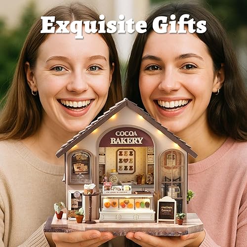 Miniatura 38 de Flever Kit de casa de muñecas en miniatura, habitación creativa con muebles para regalo romántico de obras de arte (hora del té de la tarde)