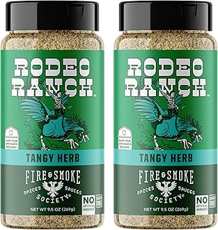 Sponsored Ad - Fire & Smoke Society Rodeo Ranch Chicken Seasoning | BBQ Seasonings and Rubs for Smoking | Chicken, Pork, Fish, Vegetables | Buttermilk, Dill, Parsley, Chives | Large (2-Pack)
