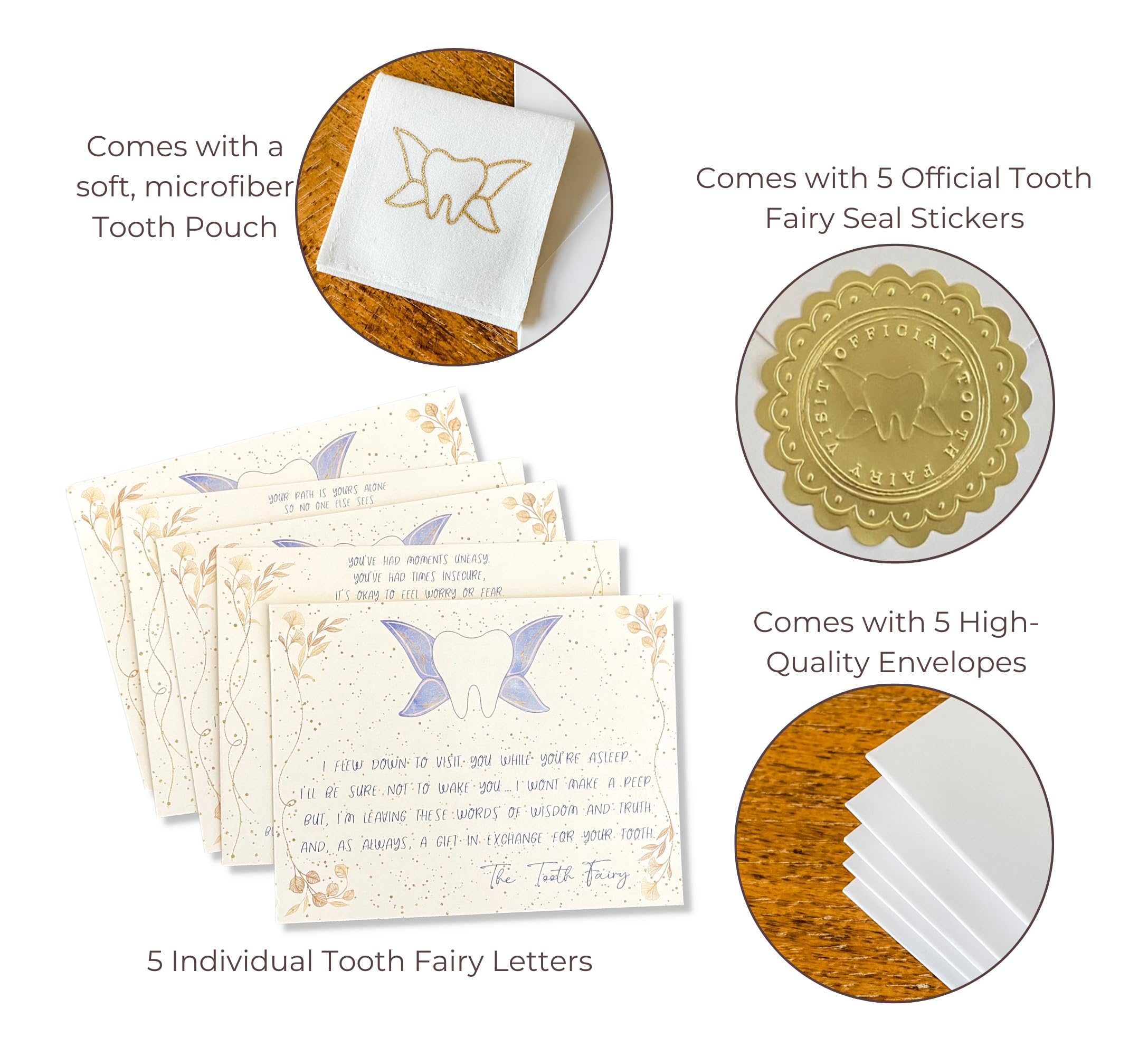 Tooth Fairy Letter Kit & Tooth Fairy Book for Boys and Girls | Tooth Fairy Gift | Tooth Book & Tooth Fairy Kit W/Tooth Receipts, Tooth Fairy Letters & More | 8.5x11 Softcover