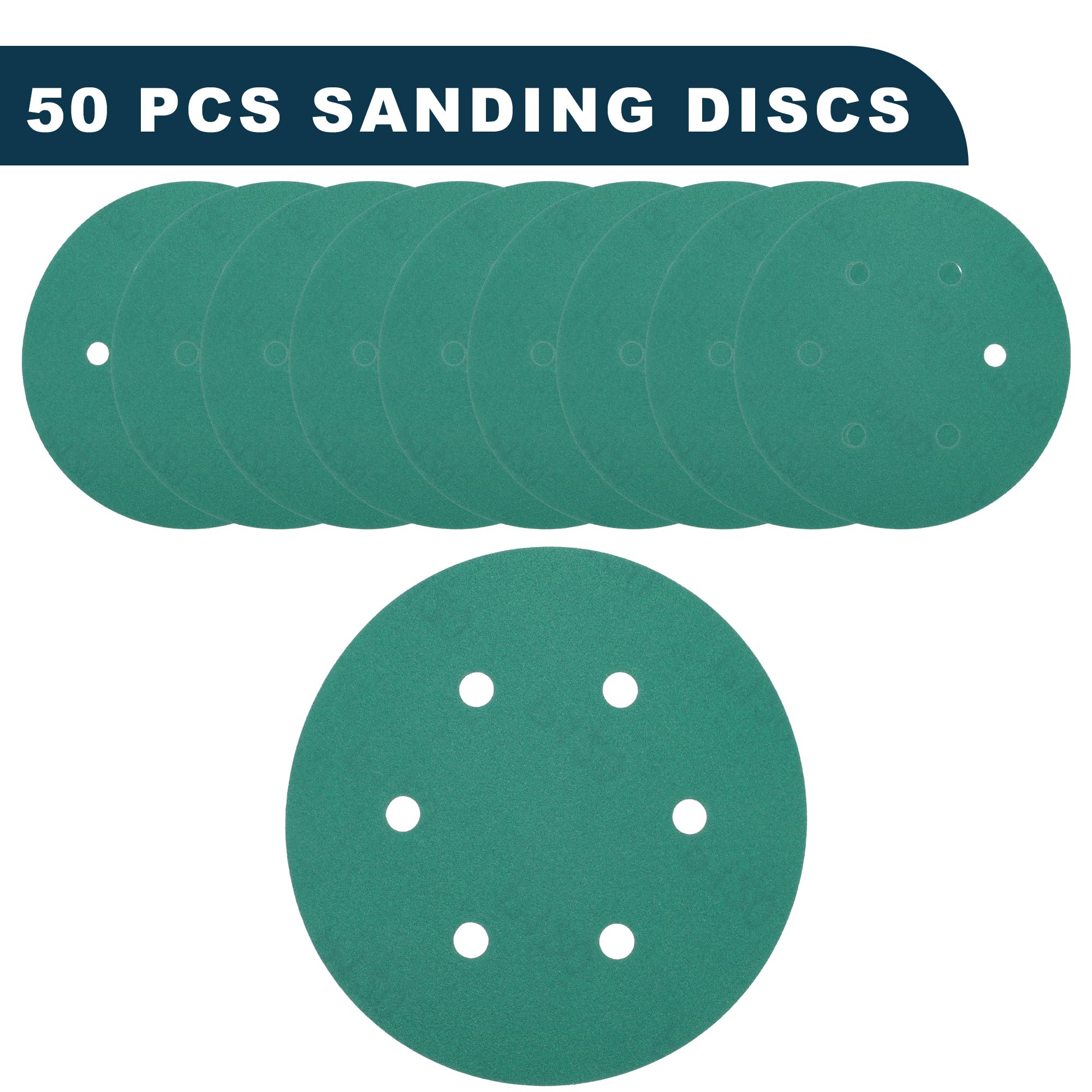 TUCKBOLD Car Sanding Discs 6inch 6 Hole 120 Grit Abrasion Resistance, Green - Image 4