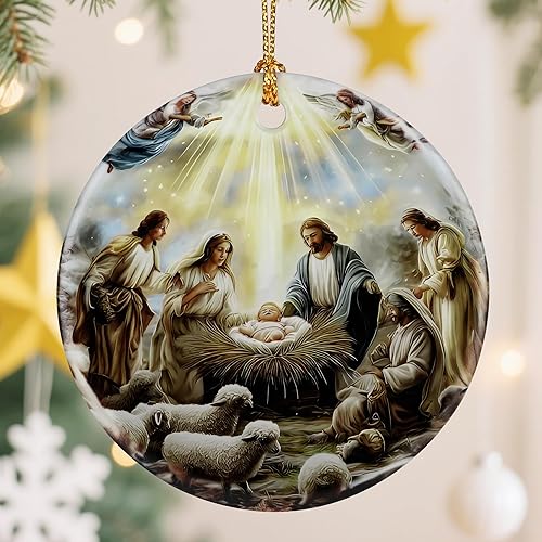 Miniatura 10 de Adorno de Cruz Católica, Adornos de Navidad Cristianos, Adornos de Árbol de Navidad, Decoración Religiosa de Vacaciones | Regalos para Cristianos,