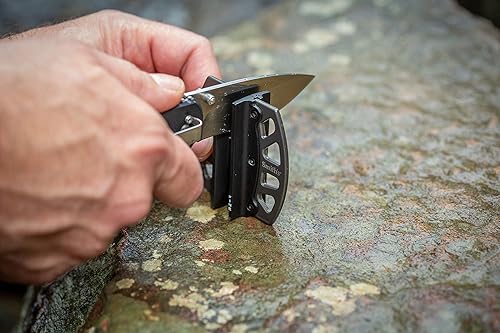 Vista 20 de Smith's 50917 Afilador de cuchillos ajustable de 2 pasos, amarillo, ranuras gruesas y finas preestablecidas, afilador de cuchillos de mano