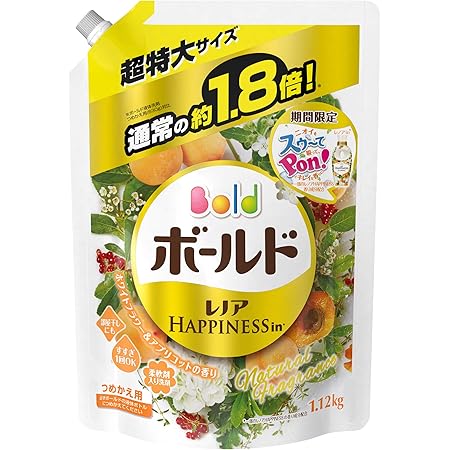 Amazon 洗濯洗剤 液体 柔軟剤入り ボールド ホワイトフラワー アプリコット 詰め替え 約1 8倍分 1 12kg ボールド 液体 洗剤