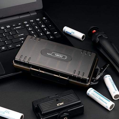 Vista 8 de KIWIFOTOS 14 Slots 18650 Battery Organizer Case Protective Hard Storage Case Shockproof 18650 18350 Battery Holder Box Batteries Container Caja