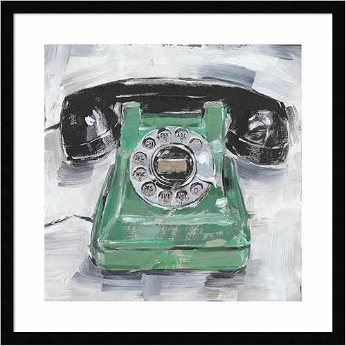 Amanti Art Framed Wall Art Print 21x21 Retro Phone III by Ethan Harper, Still Life Wall Art, Vintage Decor, Medium Poster Painting Artwork for
