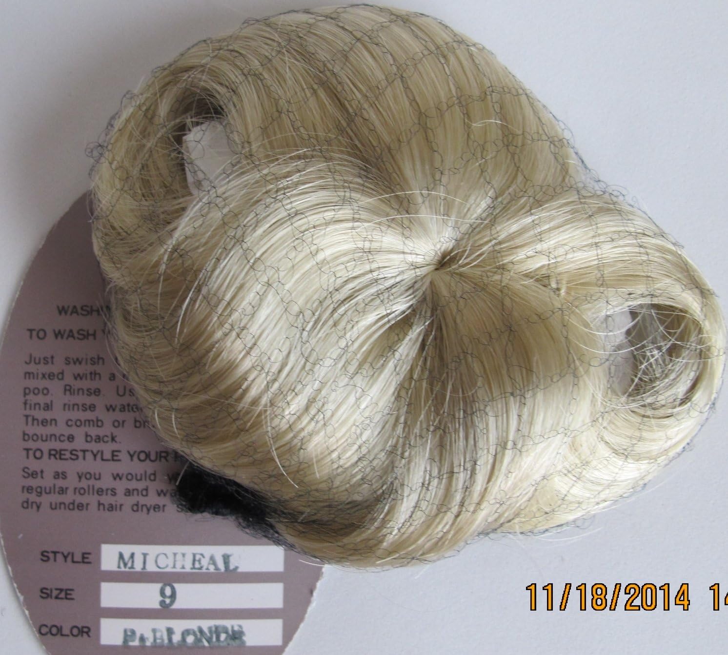 PLAYHOUSE Collection Craft DOLL HAIR WIG Style MICHAEL Fits SIZE 9" Color PALE BLONDE Synthetic JAPAN Fiber (Circa 1980's)