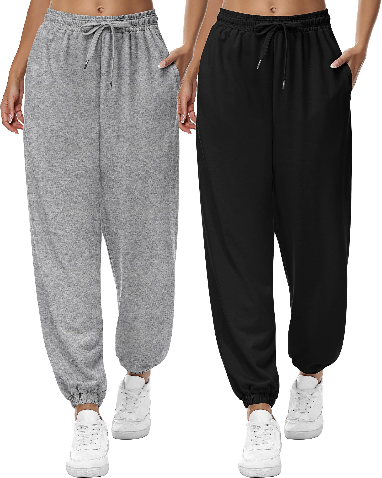 Combo Women Relaxed Joggers in Loose Airy Breathable Pure 100% Cotton-image-29