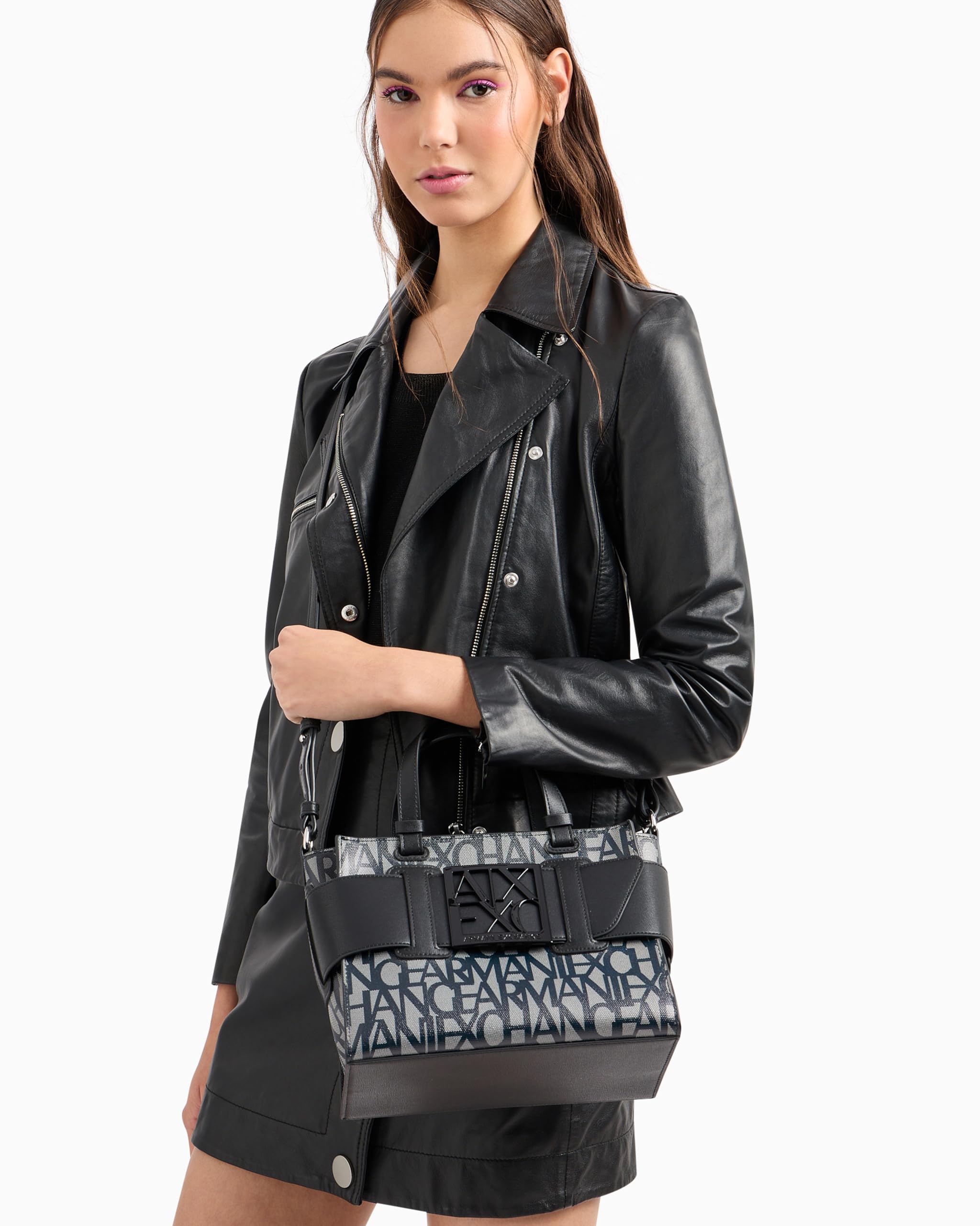 AX Armani Exchange Medium Logo Placket Crossbody Zip Top Tot