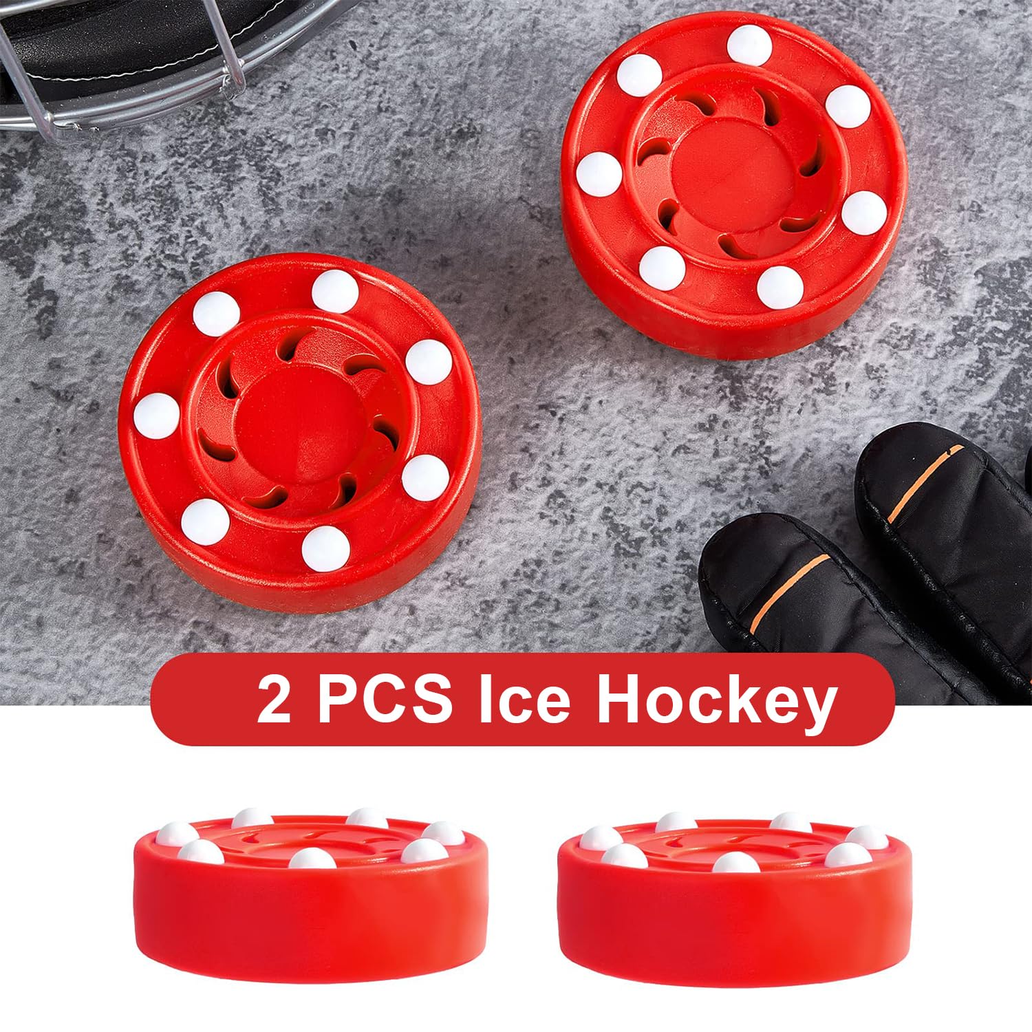 2 Pièces Palet De Hockey sur roulettes - Balles De Hockey sur Route Réutilisables pour Entraînement en Plein Air Et Jeux Professionnels