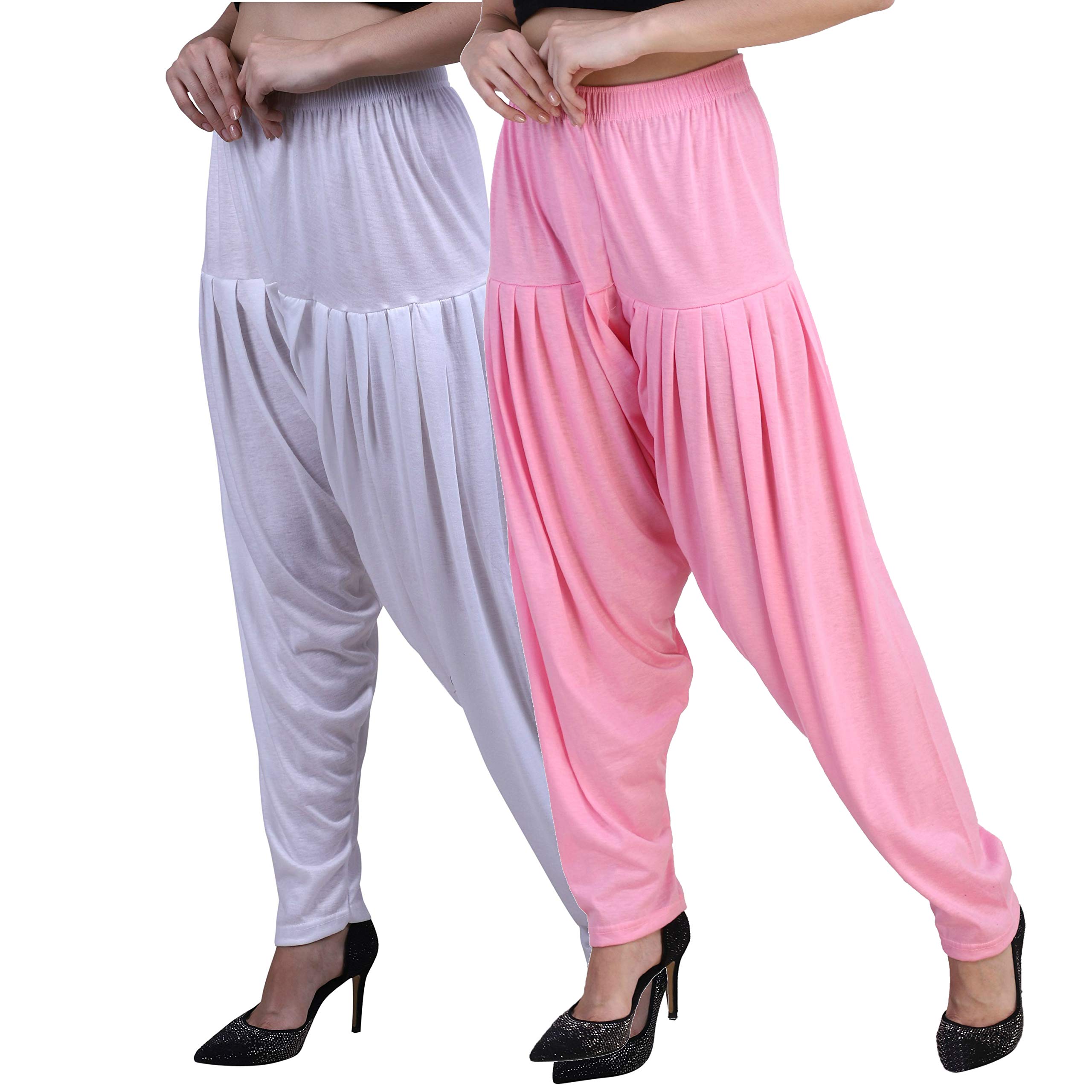 casuals Women Patiala Pants Combo Pack 3 White Red-picture-35
