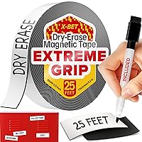 Vista 10 de Cinta magnética súper adhesiva (10 pies x 1/2 pulgadas), tira magnética con respaldo adhesivo para bricolaje y manualidades, fácil de cortar